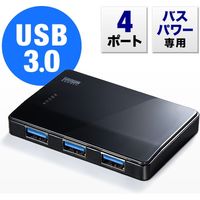 サンワダイレクト USB3.0ハブ（4ポート・バスパワー・PS4対応・薄型・独立ポート付・ブラック） 400-HUB025 1個（直送品）