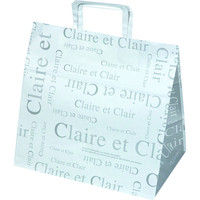 ヤマニパッケージ ペーパーバッグ クレール 大 20-1575 1ケース（200枚：25枚輪ゴム止め×8）（直送品）