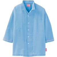 トンボ その他ナースグッズ 前開きシャツ CR833 CV001 ブルー L 1袋（10枚組）（取寄品）