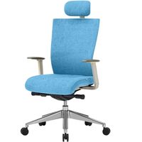 【軒先渡し】オリバー オフィスチェア ヘッドレストあり ホワイト/ライトブルー S・CN-71・H・AC・PH・CF-09E 1脚（直送品）