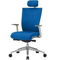 【軒先渡し】オリバー オフィスチェア ヘッドレストあり ホワイト/ブルー S・CN-71・H・AC・PH・CF-09K 1脚（直送品）