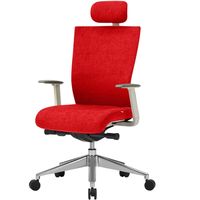 【軒先渡し】オリバー オフィスチェア ヘッドレストあり ホワイト/レッド S・CN-71・H・AC・PH・CF-09M 1脚（直送品）