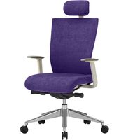 【軒先渡し】オリバー オフィスチェア ヘッドレストあり ホワイト/パープル S・CN-71・H・AC・PH・CF-09Q 1脚（直送品）