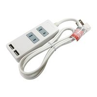 星光商事 USB付タップ 2個口 込口防塵シャッター付 SK-2T2USBW 1個 3-8318-01（直送品）