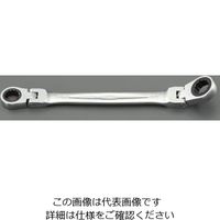 エスコ 11/16”x 3/4” ラチェットめがね(首振型) EA614HS-44 1本（直送品）