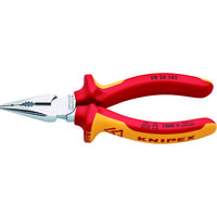 KNIPEX 1000V絶縁ニードルノーズペンチ 145mm 0826145 1丁 116-3229（直送品）