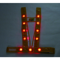 ミズケイ LEDタスキ型安全ベスト「光るんです」<ゴールド/赤LED> 3020001 1枚 115-7211（直送品）