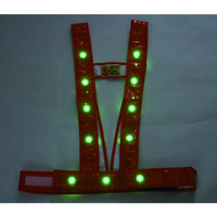 ミズケイ LEDタスキ型安全ベスト「光るんです」<オレンジ/緑LED> 3020013 1枚 115-7218（直送品）