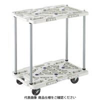 連結型樹脂製台車 ルートバン （メッシュタイプ・2段式・ハンドルなし） オール自在ストッパー付キャスタータイプ