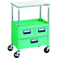 TRUSCO ツールワゴン フェニックスワゴン 省音 600X400 H880 引出付 天板付 ヤンググリーン PEW-961VWT-YG（直送品）