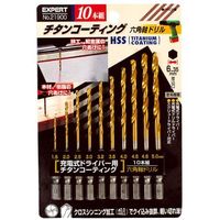 エスコ 1.5ー 5.0mm/10本組 六角軸ドリル(HSS) EA824DL-31 1セット(4セット)（直送品）