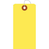 ササガワ カラー荷札 中 黄 一穴 25-124 1セット（2，000枚箱入：50枚帯×40束）（取寄品）