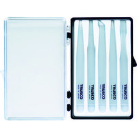 トラスコ中山 TRUSCO 透明プラスチック製ピンセット5本組セット TPP-25-SET-TM 1セット 103-9724（直送品）