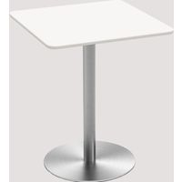 【軒先渡し】Y2K カフェテーブル600角天板ステンレス丸脚 ホワイト 600×600×720mm CTTR-60S-WH 1台（直送品）