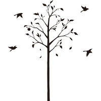 東京ステッカー ウォールステッカー 大判 転写 植物【林檎の木と小鳥/BK/L】 TSー0051ーAL （直送品）