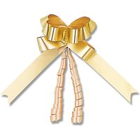 シモジマ リボンボウ 22mm巾 ゴールド 50本入 001410344 1セット(20箱)（直送品）