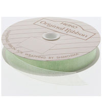 シモジマ HEIKO オーガンジーリボン 12×15 ヒワ 001420408 1セット(1巻入×6巻 合計6巻)（直送品）