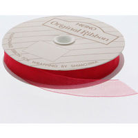 シモジマ HEIKO オーガンジーリボン 12×15 アカ 001420411 1セット(1巻入×6巻 合計6巻)（直送品）