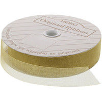 シモジマ HEIKO オーガンジーリボン 18×15 オークル 001420505 1セット(1巻入×4巻 合計4巻)（直送品）