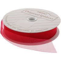 シモジマ HEIKO オーガンジーリボン 18×15 アカ 001420511 1セット(1巻入×4巻 合計4巻)（直送品）