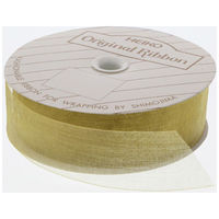 シモジマ HEIKO オーガンジーリボン 24×15 オークル 001420605 1セット(1巻入×4巻 合計4巻)（直送品）