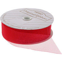 シモジマ HEIKO オーガンジーリボン 24×15 アカ 001420611 1セット(1巻入×4巻 合計4巻)（直送品）