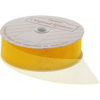 シモジマ HEIKO オーガンジーリボン 24×15 カナリヤ 001420620 1セット(1巻入×4巻 合計4巻)（直送品）