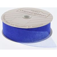 シモジマ HEIKO オーガンジーリボン 24×15 アオ 001420621 1セット(1巻入×4巻 合計4巻)（直送品）