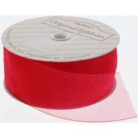 シモジマ HEIKO オーガンジーリボン 36×15 アカ 001420711 1セット(1巻入×4巻 合計4巻)（直送品）