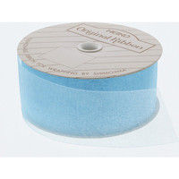 シモジマ HEIKO オーガンジーリボン 36×15 サックス 001420714 1セット(1巻入×4巻 合計4巻)（直送品）