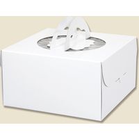 【ケース販売】HEIKO ケーキ箱 手提げケーキ箱 デコホワイト 6寸 004232302 1ケース(10枚×10袋 計100枚)（直送品）