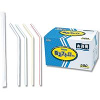 シモジマ ヘイコー 曲るストロー 単袋 BOX 004712810 1セット(5000本:500本×10箱)