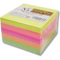 アックスコーポレーション ふせん NSF-73 蛍光色アソート 75×75mm 007597703 1セット(5冊入×108袋)（直送品）