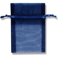 【ケース販売】HEIKO 巾着袋 オーガンジーバッグ SS ネイビー 008705004  1ケース(10枚×10束 計100枚)（直送品）