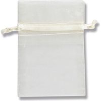【ケース販売】HEIKO 巾着袋 オーガンジーバッグ SS アイボリー 008705007  1ケース(10枚入×10束)（直送品）