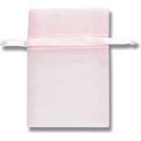 【ケース販売】HEIKO 巾着袋 オーガンジーバッグ SS ピンク 008705008  1ケース(10枚×10束 合計100枚)（直送品）