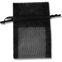 【ケース販売】HEIKO 巾着袋 オーガンジーバッグ SS ブラック 008705116  1ケース(10枚×10束 計100枚)（直送品）