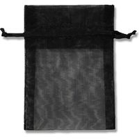 【ケース販売】HEIKO 巾着袋 オーガンジーバッグ S ブラック 008705117  1ケース(10枚×10束 合計100枚)（直送品）