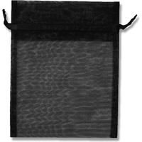 【ケース販売】HEIKO 巾着袋 オーガンジーバッグ M ブラック 008705118  1ケース(10枚×10束 合計100枚)（直送品）