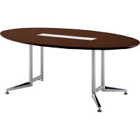プラス 会議テーブル スタンダードテーブル オーバル天板 配線孔付