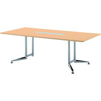 プラス 会議テーブル スタンダードテーブル スクエア天板 配線孔付 幅2100mm