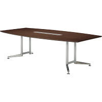 プラス 会議テーブル スタンダードテーブル ラウンド天板 配線孔付 幅2400mm