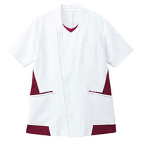 サーヴォ 男性用ジャケット ホワイト×ワイン L MJAM-1803-E9 医療用白衣 1枚（直送品）