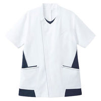 サーヴォ 男性用ジャケット ホワイト×ネイビー L MJAM-1803-K3 医療用白衣 1枚（直送品）