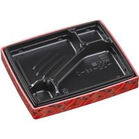 エフピコ WUS膳22-18-2（39）天平赤黒 8D432182 1箱（300枚：25枚入×12袋）（取寄品）