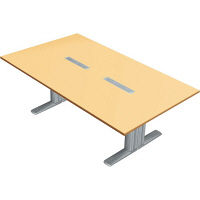 【組立設置付】プラス XF TYPE-L 会議テーブル 幅2400×奥行1200×高さ720mm ホワイトメープル/シルバー XL-2412KG 1台（直送品）