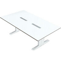【組立設置付】プラス XF TYPE-L 会議テーブル 幅2400×奥行1200×高さ720mm ホワイト/ホワイト XL-2412KG 1台（直送品）