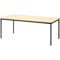 【組立設置付】プラス YB2 会議テーブル 棚なし 塗装脚 幅1800×奥行900×高さ700mm ホワイトメープル YB-630N 1台（直送品）