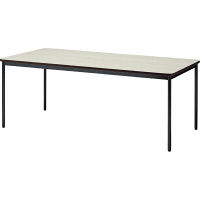 【組立設置付】プラス YB2 会議テーブル 棚なし 塗装脚 幅1800×奥行900×高さ700mm エルグレー YB-630N 1台（直送品）