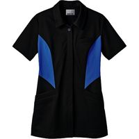 住商モンブラン ジャケット レディス 半袖 黒×ブルー S JU801-03（直送品）